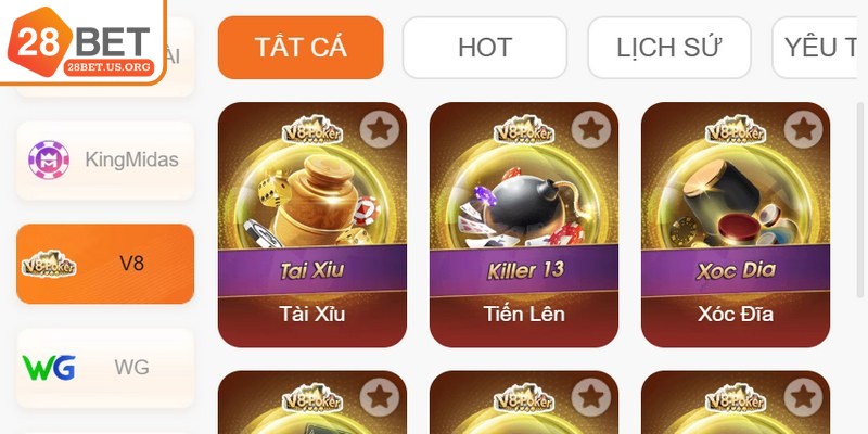 Một số trò chơi nổi bật nhất trong sảnh game bài